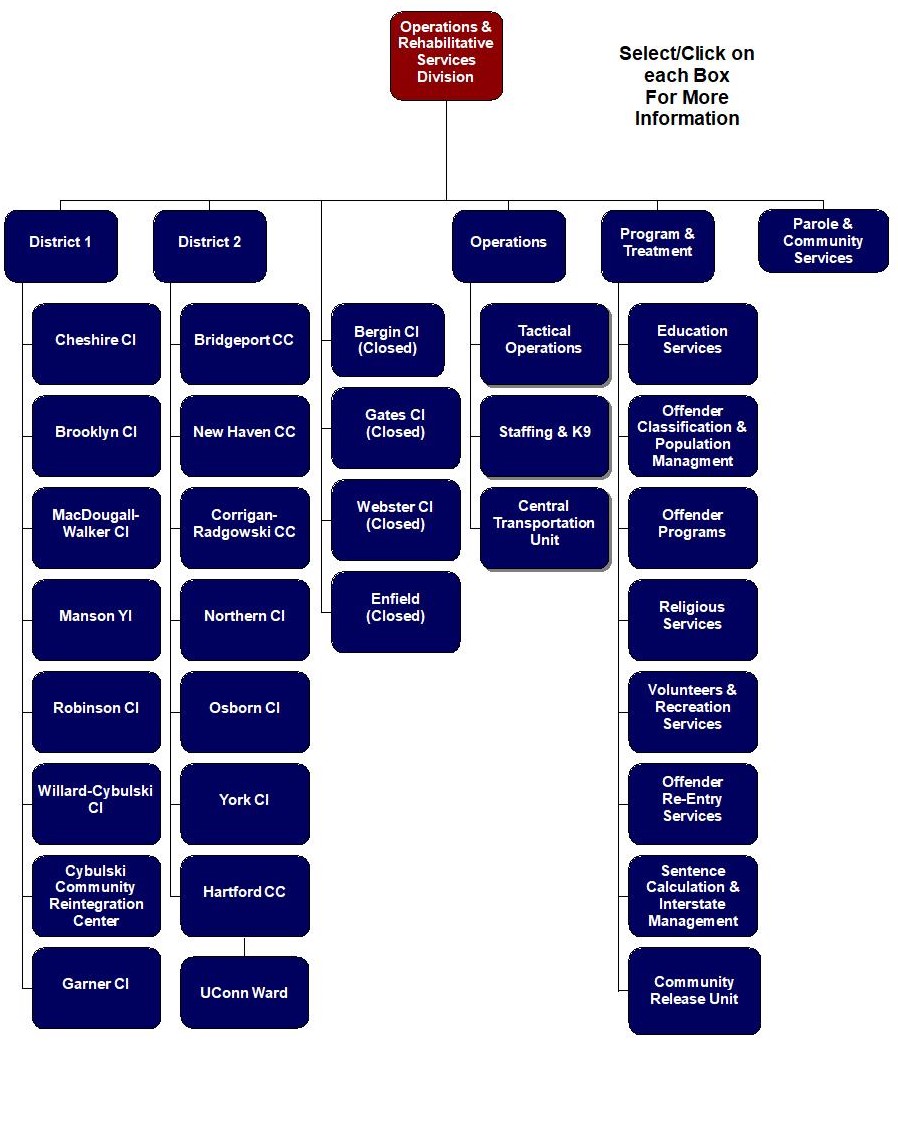 Department of Correction Organization Chart